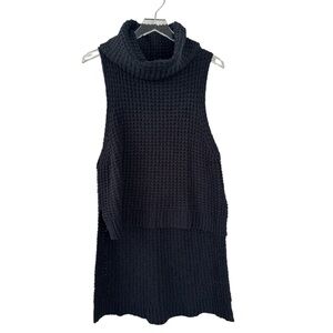 Free People Skyscraper Sleeveless Sweater in Black Size Small